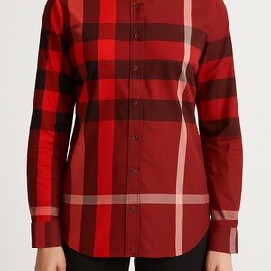 Burberry Red Plaid Shirt